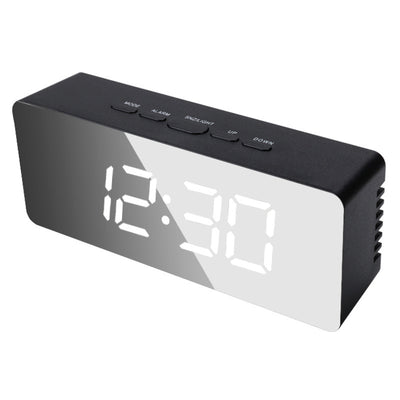 LED Digital Mirror Desktop Creativity Makeup Mirror Alarm Clock，Stylish and unique, making your room stand out