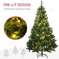 6ft Christmas Tree，Equipped with 250 built-in LED lights