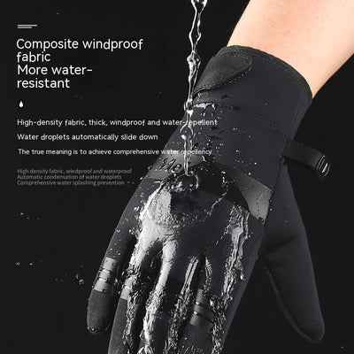 Men's And Women's Fashion Outdoor Waterproof Windproof Touch Screen Riding Cold-proof Gloves，Warm, comfortable, waterproof, and touchscreen-friendly